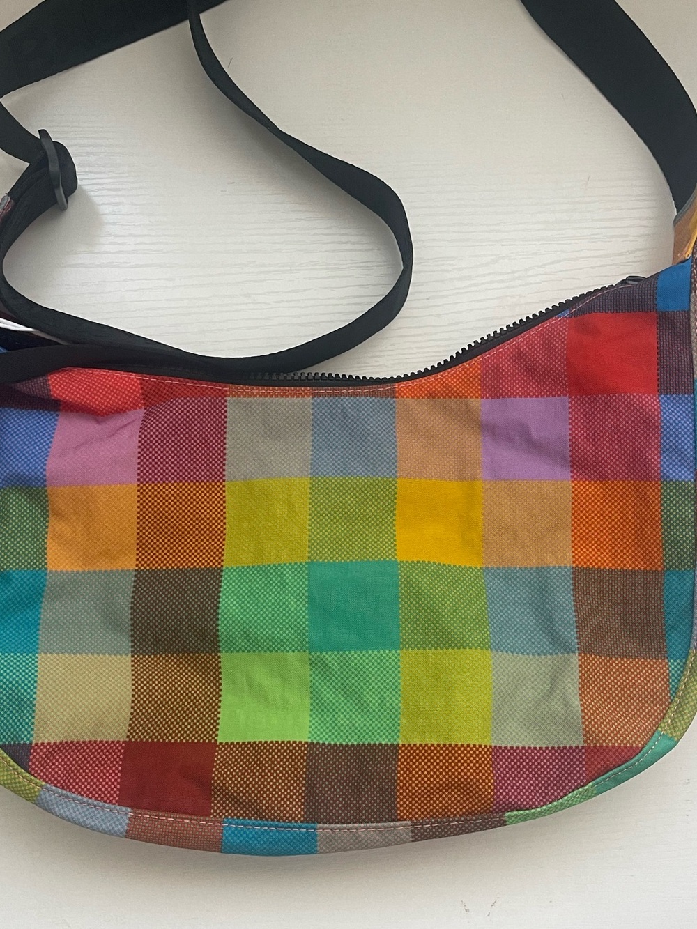 Baggu Madras Medium Crescent Bag